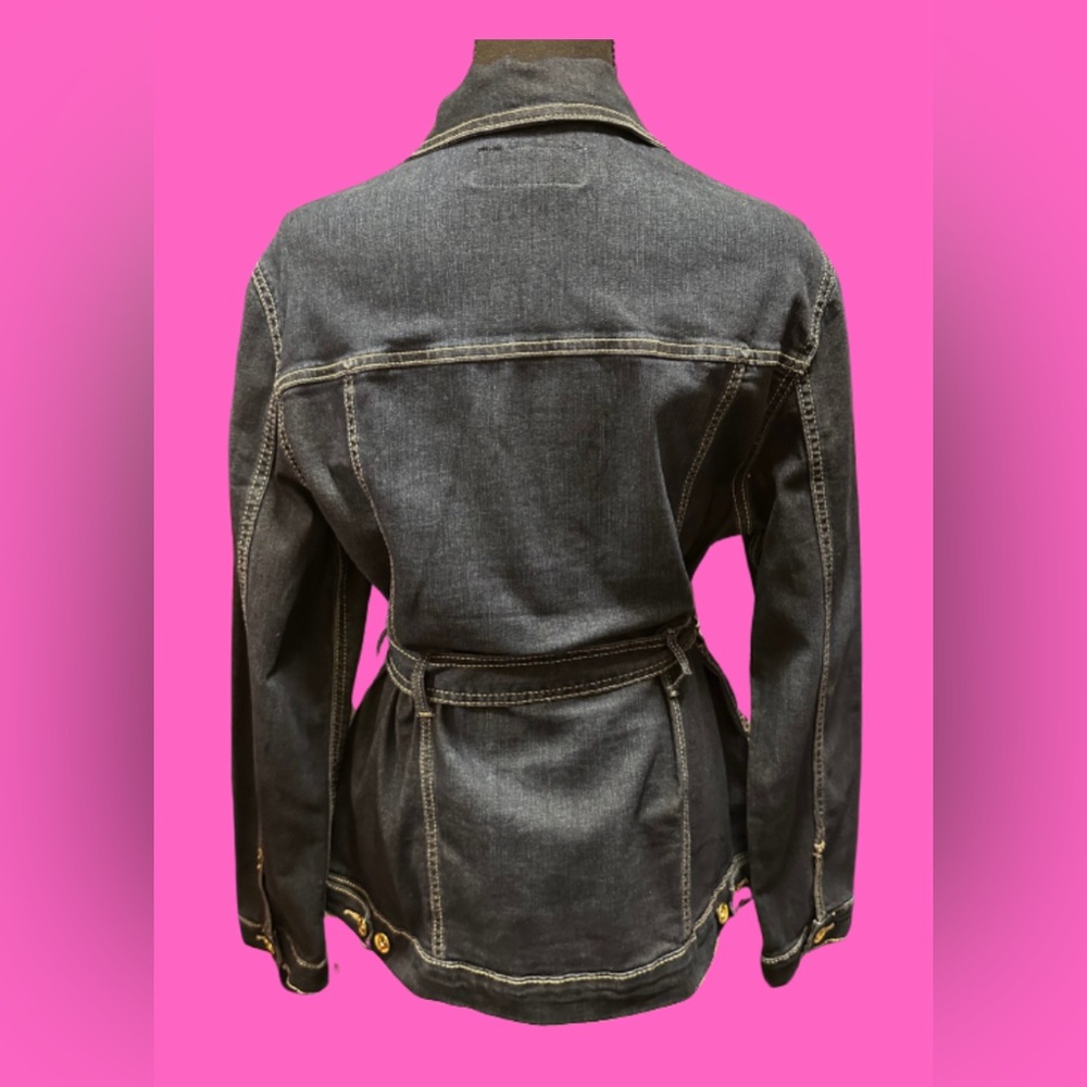 🔥Hot Sale🚒 Anne Klein Belted Jean Jacket Size Small - Picture 2 of 11